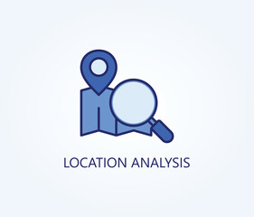  Location analysis vector, icon or logo sign symbol illustration 