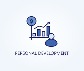 Fototapeta premium Personal development vector, icon or logo sign symbol illustration 