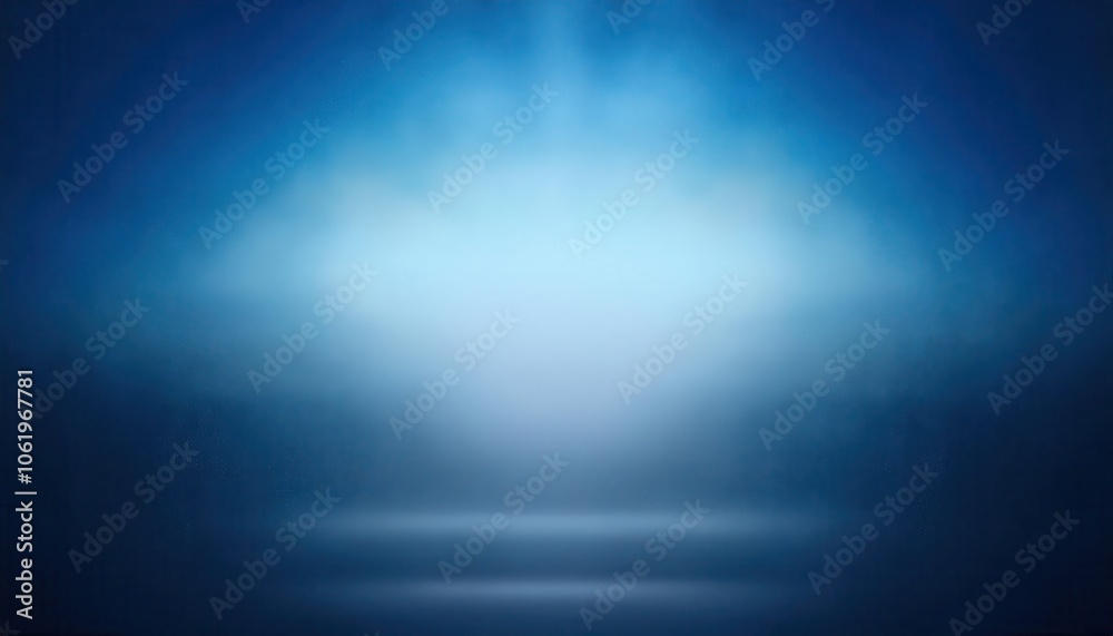 Poster abstract gradient background with soft blue and white glow, symbolizing calmness, serenity, and mini