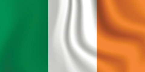 Flag of Ireland. Irish national symbol in official colors. Template icon. Abstract vector background