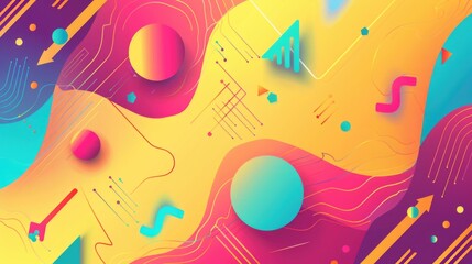 Obraz premium Abstract background using bright colors and geometric shapes for design. AI generative.