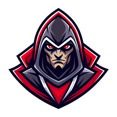 Assassin Head Gaming Mascot Logo Cartoon Vector Illustration