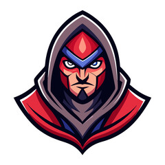 Assassin Head Gaming Mascot Logo Cartoon Vector Illustration