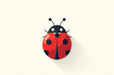 Fototapeta premium ladybug on white background. Let spring begin. ladybug sign represents protection, resistance, luck and prosperity