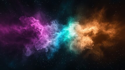 Colorful Nebula in Outer Space Filled with Stars