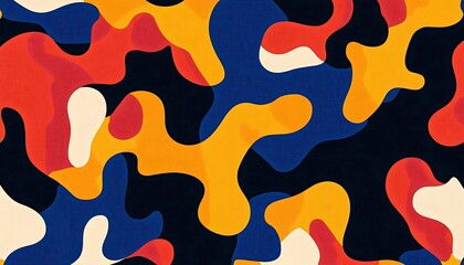 Abstract colorful camouflage pattern design.