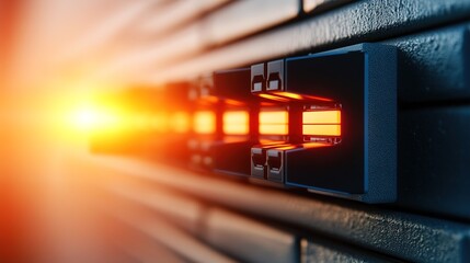 Obraz premium Close-Up of Internet Security Data Network Concept