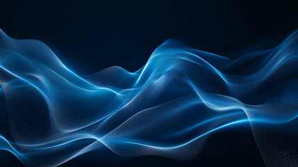 Obraz premium A digital rendering of blue waves flowing in a dark, abstract space