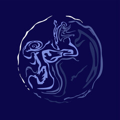 A beautiful background pattern in the form of streaks of paint traces in water. Unusual smooth lines in a circle.