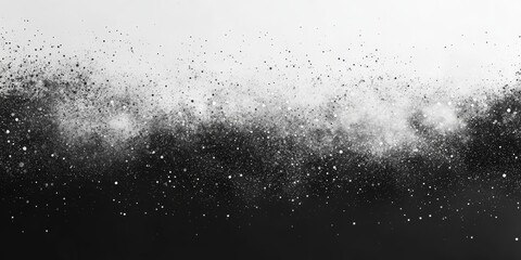 Obraz premium Black white grainy background, monochrome gray noisy texture dark grunge banner, header poster cover backdrop design, Generative AI