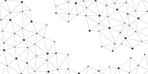 Abstract geometric background with connecting dots and lines with low poly triangle shapes. Polygonal Mesh Background Vector design digital technology concept Global network connection data structure. © Kainat 