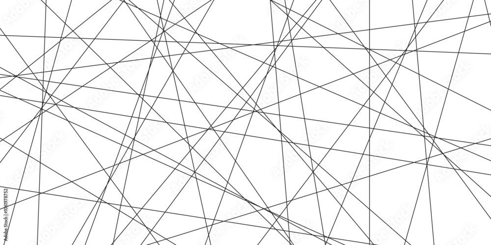 Aufkleber Abstract white background with random lines. abstract lines in black tone of many squares and rectangle shapes on white background. A beautiful Chaotic line seamless pattern., Vector illustration.