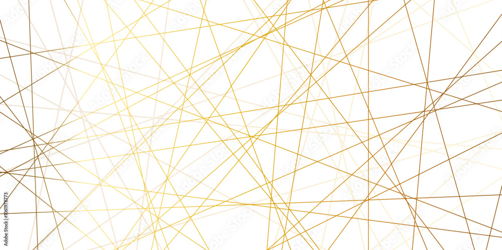 Leinwandbilder Abstract white background with random lines. abstract lines in golden tone of many squares and rectangle shapes on white background. A beautiful Chaotic line seamless pattern., Vector illustration.