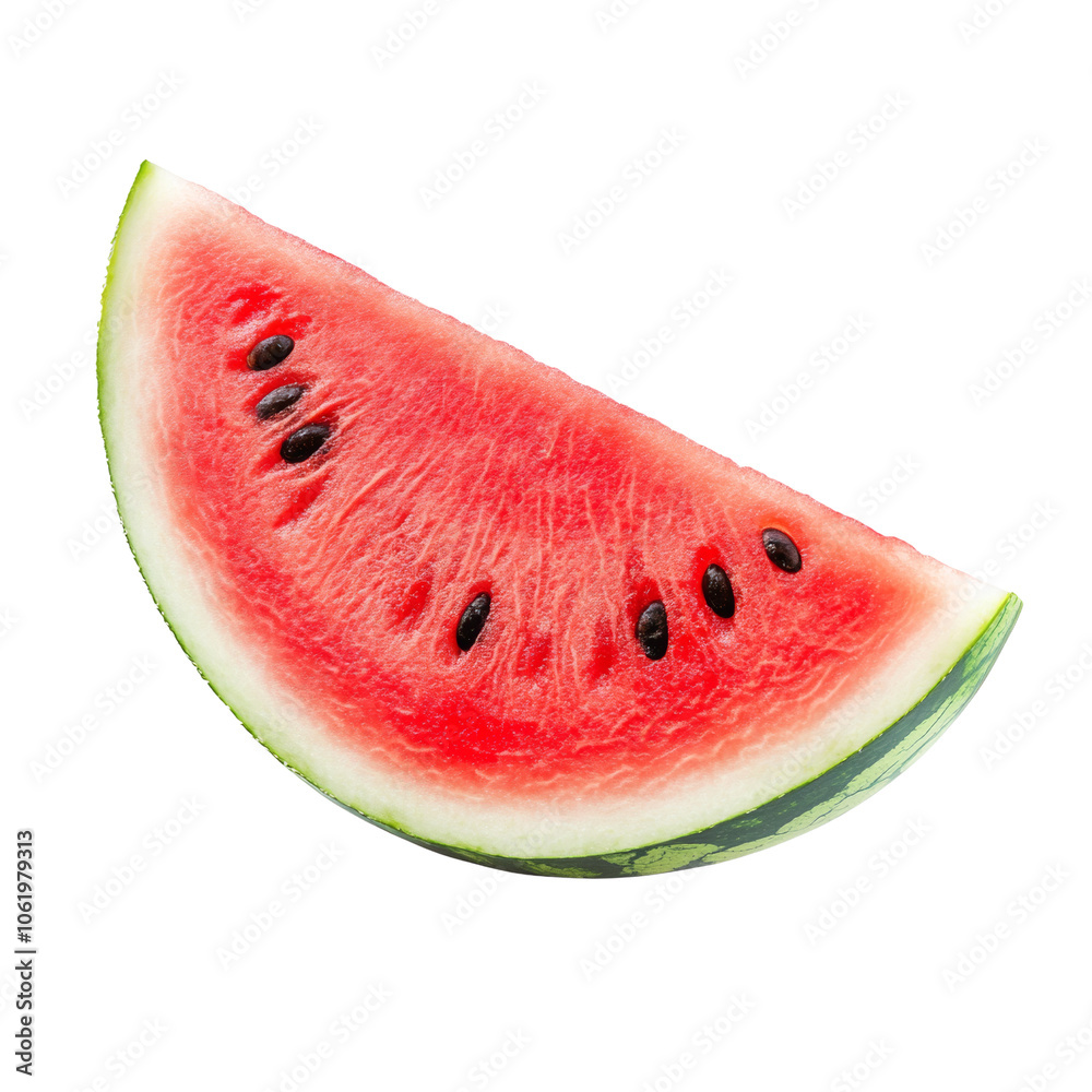 Poster Slice of watermelon isolated transparent background