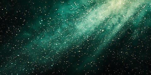 Dark green color gradient grainy background, illuminated spot on black, noise texture effect, wide banner size, Generative AI