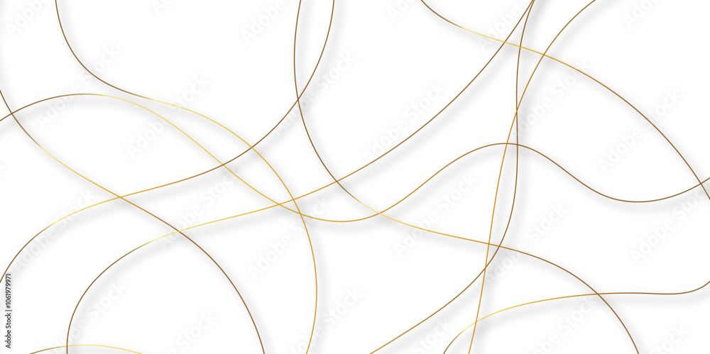 Leinwandbilder white abstract background with golden diagonal lines and shadows. modern random pattern line stroke 