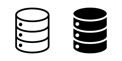 Database icon set. flat illustration of vector icon on white background