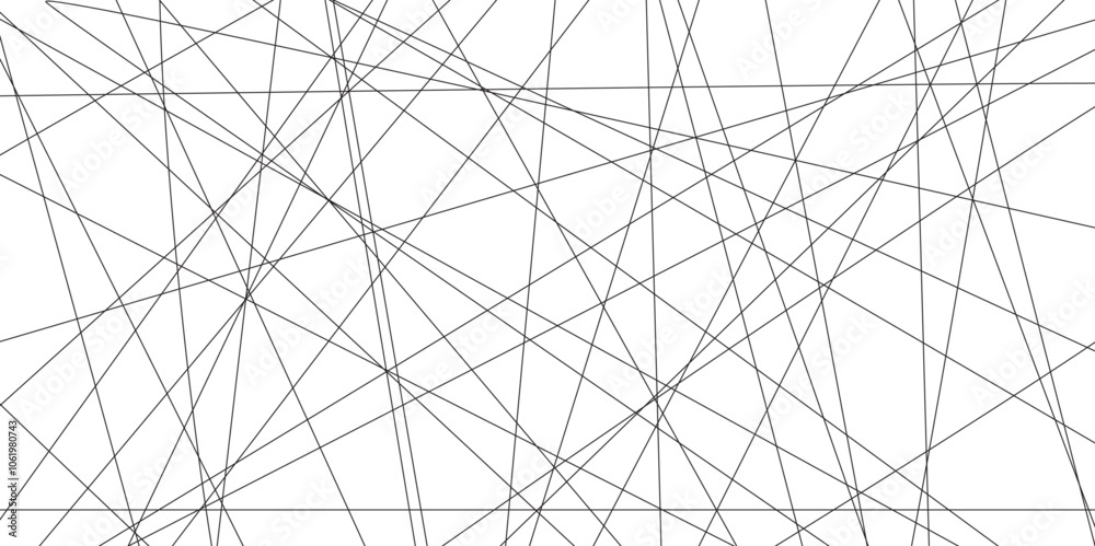 Fototapete Abstract white background with random lines. abstract lines in black tone of many squares and rectangle shapes on white background. A beautiful Chaotic line seamless pattern., Vector illustration.