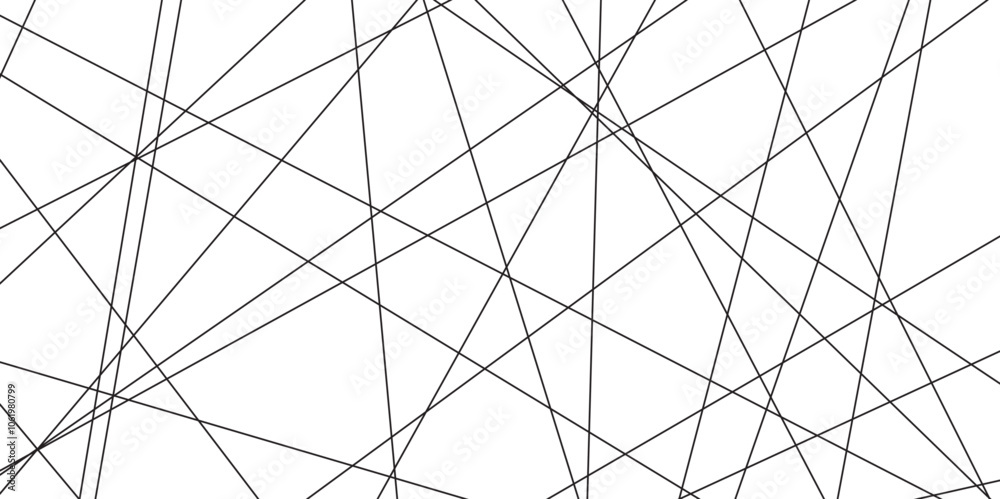 Poster Abstract black lines with white background. Creative and geometric shape with white luxury pattern and paper texture design in illustration with white line background.	