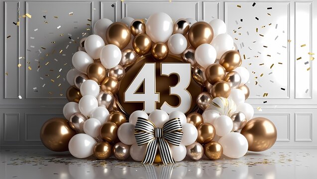 Party 43, 43th number birthday Fourty three