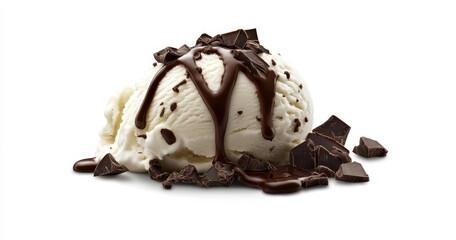 Delicious chocolate ice cream with dark chocolate shavings