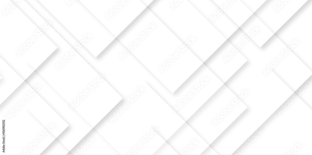 Aufkleber Abstract white background with diamond and triangle shapes layered in modern abstract pattern design.Grey white abstract square background geometry shine and layer element vector for presentation.	

