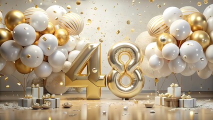 Party 48, 48th number birthday Fourty eight