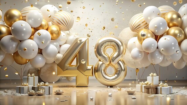 Party 48, 48th number birthday Fourty eight