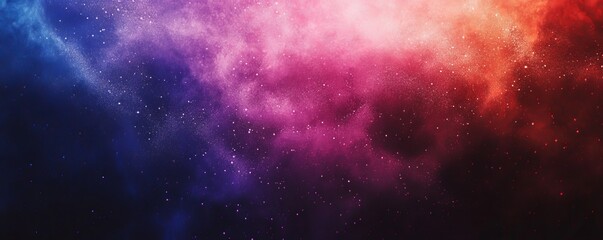 Fototapeta premium Abstract dark grainy gradient background, blue purple red pink glowing noise texture, retro banner poster cover design, Generative AI