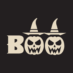 Boo pumpkin typography Tshirt design