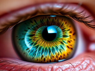 blue eye iris closeup