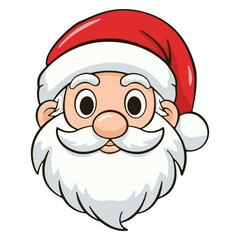 Santa Claus head. Cartoon illustration