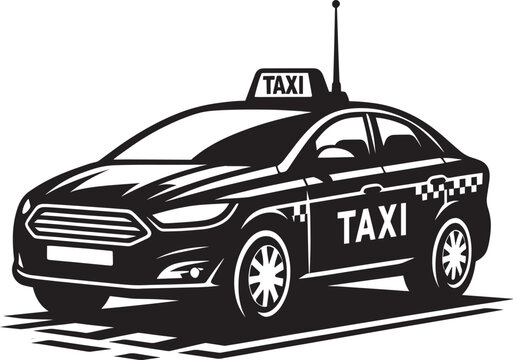recommend clip art: Taxi cab car silhouette vector illustration isolated on a white background