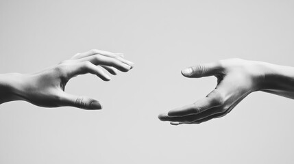 Two hands reaching towards each other but not quite touching, evoking longing, connection, and the hope of reunion