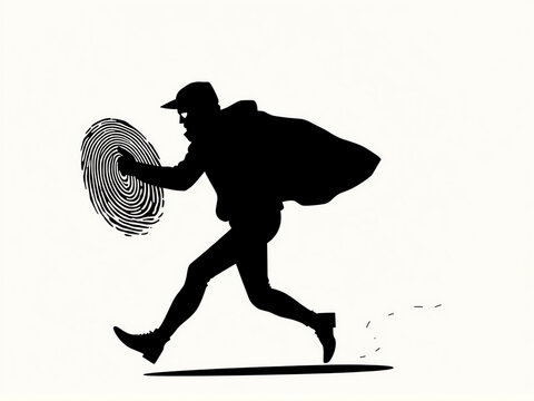 recommend clip art: Identity theft concept of a thief stealing fingerprint