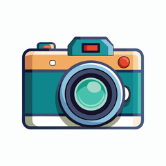 mirrorless camera on white background