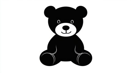 Naklejka premium Cute Black Teddy Bear Illustration for Kids