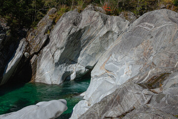 stones in the verzasca river valley 
