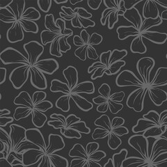 Jasmine Indonesian Flower Outline Seamless Pattern