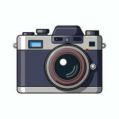 mirrorless camera on white background
