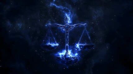 Fototapeta premium The cosmic balance exploring the symbolism of justice and fairness in the universe's infinite depths