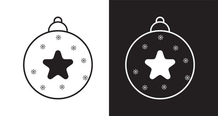 Christmas Ornament icon vector on white and black background