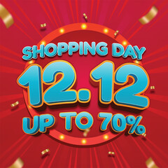 Fototapeta premium a sign that says shopping day 12.12 is on sale