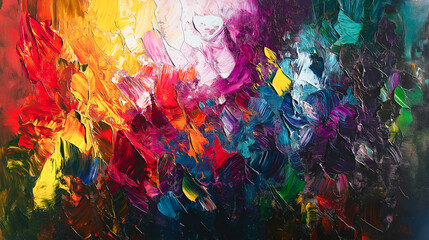 Vibrant Abstract Painting with Swirling Colors