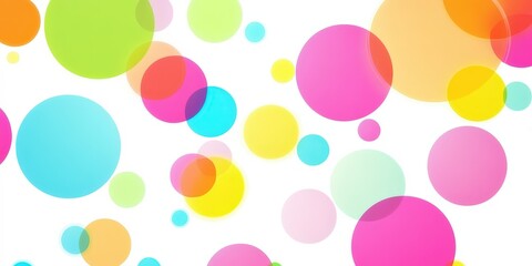 Colorful Abstract Circles on White Background