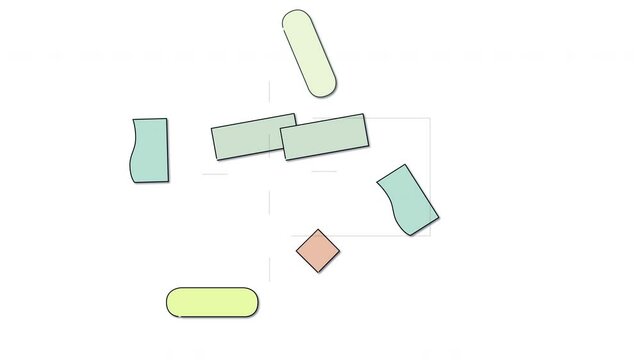 Block diagram, analysis scheme, logic, algorithm, flow chart self drawing animation. Animated structure, decision tree. Colorful	