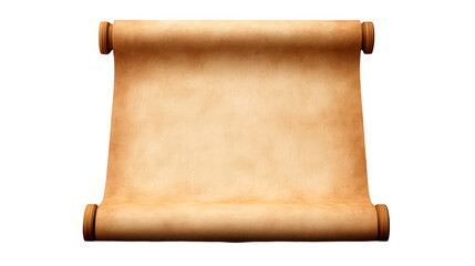 Vintage scroll with a blank surface isolate on transparent background, png, cutout