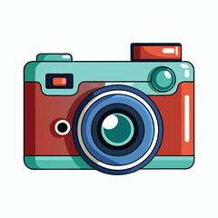 mirrorless camera on white background