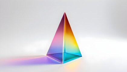 A colorful prism pyramid on a white background