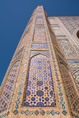 Detail of a decorated column at Bibi Khanum Mosque in Samarkand